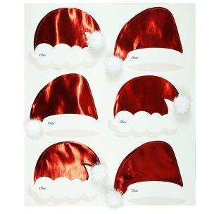Opakowanie Bileciki na prezenty czapki Mikołaja 6szt