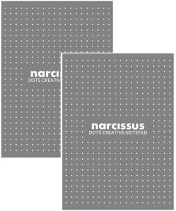 Blok A4 60k kropki Narcissus szary klejony z góry 2 sztuki. Wydawca: Narcissus. Multiszop.pl Opakowanie Blok A4 60k kropki Narcissus szary klejony z góry 2 sztuki