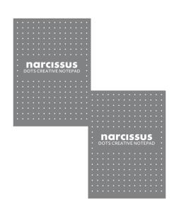 Blok A5 60k kropki Narcissus szary klejony z góry 2 sztuki. Wydawca: Narcissus. Multiszop.pl Opakowanie Blok A5 60k kropki Narcissus szary klejony z góry 2 sztuki