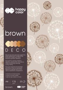 Opakowanie Blok Hobby Deco Brown A4 5 kolorów 20 akuszy 170g. Happy Color