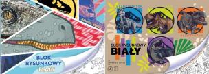 Blok rysunkowy A4/20K biały Jurassic park mix. Wydawca: Beniamin. Multiszop.pl Opakowanie Blok rysunkowy A4/20K biały Jurassic park mix