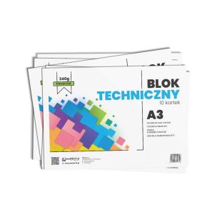 Opakowanie Blok techniczny A3/10K kolor premium 240g (10szt)