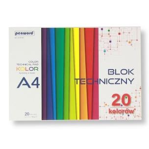 Opakowanie Blok techniczny A4 kolorowy 185g 20 arkuszy