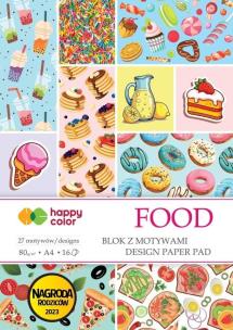 Blok z motywami Food A4 16 ark HAPPY COLOR. Wydawca: GDD. Multiszop.pl Opakowanie Blok z motywami Food A4 16 ark HAPPY COLOR
