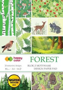 Blok z motywami Forest 80g/m2 A4 16 ark HAPPY COLO. Wydawca: GDD. Multiszop.pl Opakowanie Blok z motywami Forest 80g/m2 A4 16 ark HAPPY COLO