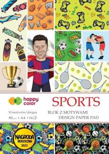Blok z motywami Sports A4 16 ark HAPPY COLOR. Wydawca: GDD. Multiszop.pl Opakowanie Blok z motywami Sports A4 16 ark HAPPY COLOR