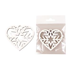 Opakowanie Bombka drewniana Serce biała 3szt