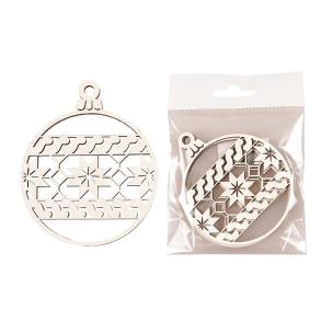 Opakowanie Bombka drewniana Sweterek biały 3szt