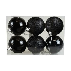 Opakowanie Bombki czarno-brokatowe 6szt