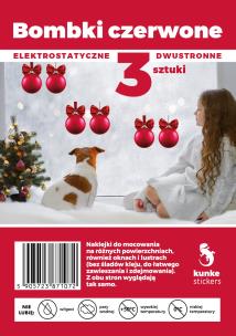 Opakowanie Bombki dwustronne elektrostatyczne czerwone 3szt
