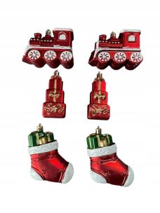 Opakowanie Bombki na choinkę 6szt Lokomotywa, Prezenty