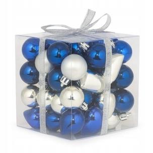 Opakowanie Bombki na choinkę nietłukące 50szt srebrny, nieb