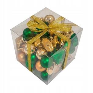 Opakowanie Bombki na choinkę nietłukące 50szt złote, zielone