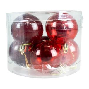 Opakowanie Bombki transparentne czerwone 8szt