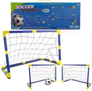 Bramka piłkarska z piłką i pompką 2w1. Wydawca: Lena. Multiszop.pl Opakowanie Bramka piłkarska z piłką i pompką 2w1