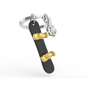 Opakowanie Brelok do kluczy 3D snowboard z płatkiem śniegu