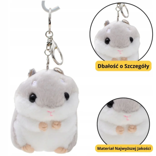 Brelok pluszowy Chomik szary 10cm. Wydawca: Leantoys. Multiszop.pl Opakowanie Brelok pluszowy Chomik szary 10cm