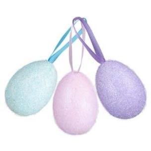 Opakowanie Brokatowe jajka flokowane 3szt