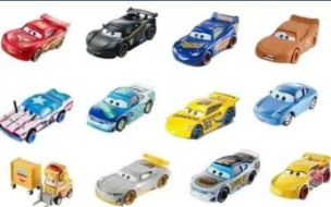 Opakowanie Cars. Auto świecące w ciemnośc mix (8szt)