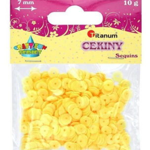 Opakowanie Cekiny 7mm okrągłe pastelowe żółte