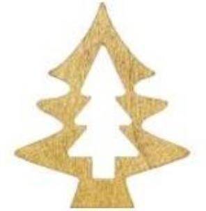 Opakowanie Choinki drewniane złote 6x5cm 2szt