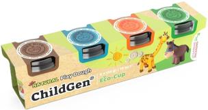 Opakowanie Ciastolina naturalna w eko-kubkach zestaw 4 kolory