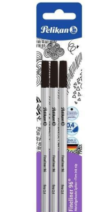Cienkopis Fineliner 96 0,4mm czarny 3szt. Wydawca: Pelikan. Multiszop.pl Opakowanie Cienkopis Fineliner 96 0,4mm czarny 3szt