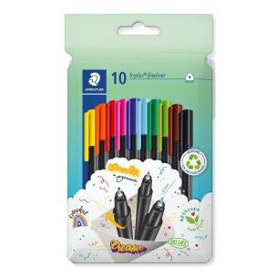 Cienkopis Triplus 10 kolorów 0,3mm. Wydawca: STAEDTLER. Multiszop.pl Opakowanie Cienkopis Triplus 10 kolorów 0,3mm