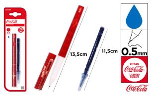 Opakowanie Cienkopis z wkładem wymiennym 0,5mm z logo Coca-Cola blister