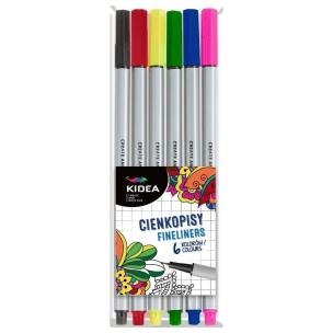 Opakowanie Cienkopisy 6 kolorów KIDEA