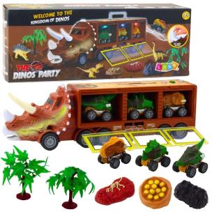 Opakowanie Ciężarówka dinozaur triceratops brązowy