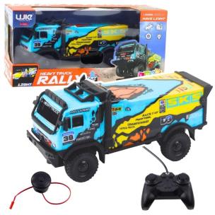 Cieżarówka R/C z dźwiękiem niebiesko-żółta. Wydawca: Leantoys. Multiszop.pl Opakowanie Cieżarówka R/C z dźwiękiem niebiesko-żółta