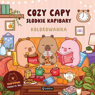 Okładka książki Cozy Capy. Słodkie kapibary. Kolorowanka