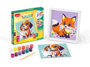 Creativ malowanie po numerach piesek/lisek. Wydawca: Maped. Multiszop.pl Opakowanie Creativ malowanie po numerach piesek/lisek