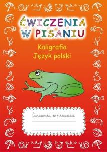 Okładka książki Ćwiczenia w pisaniu. Kaligrafia. J.Polski (z żabą)