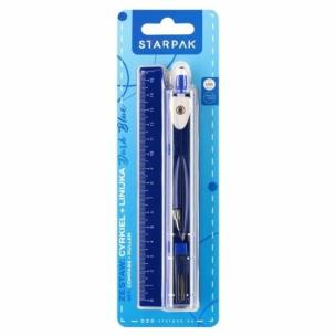 Cyrkiel metalowy + linijka 15cm navy blue. Wydawca: Starpak. Multiszop.pl Opakowanie Cyrkiel metalowy + linijka 15cm navy blue