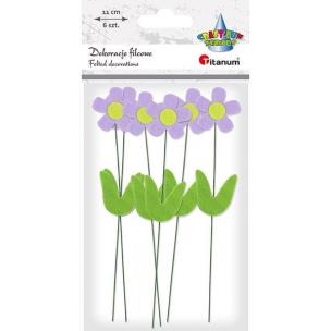 Opakowanie Dekoracje filcowe kwiaty 3D na druciku 6szt