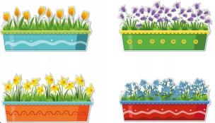 Opakowanie Dekoracje okienne - Kwiaty w doniczkach 4el