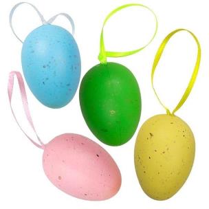 Opakowanie Dekoracje plastikowe zawieszki jajka 40x60mm 5szt