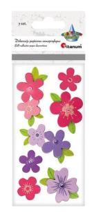 Opakowanie Dekoracje samoprzylepne 3D kwiaty mix 7szt