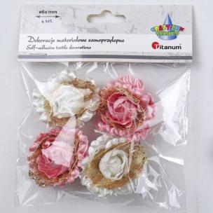 Opakowanie Dekoracje samoprzylepne materiałowe róże 4szt