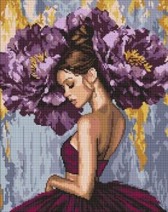 Opakowanie Diamentowa mozaika - Baletnica z piwoniami 40x50cm