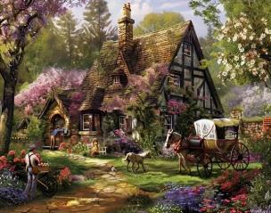 Opakowanie Diamentowa Mozaika Dom i bryczka z końmi NO-2001360