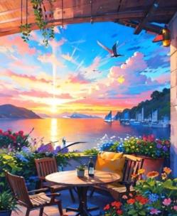 Opakowanie Diamentowa Mozaika Dom świt na patio NO-2000154