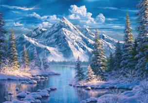 Opakowanie Diamentowa Mozaika Góra i rzeka zima NO-2001705