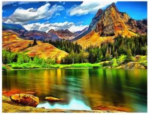 Opakowanie Diamentowa Mozaika Góry i jezioro wczesna jesień NO-1006967
