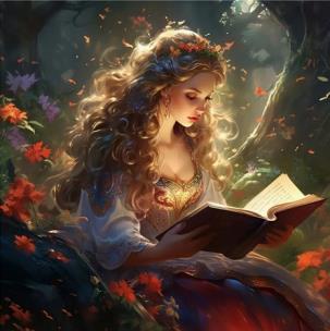 Opakowanie Diamentowa Mozaika Kobieta księżniczka czytająca książkę NO-2000317