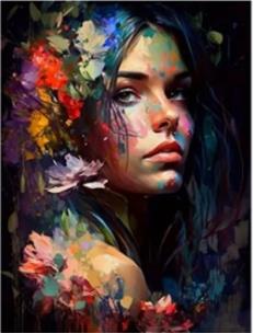 Opakowanie Diamentowa Mozaika Kobieta malarka w kwiatach NO-2000188