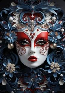 Opakowanie Diamentowa Mozaika Kobieta twarz maska karnawałowa NO-2003062