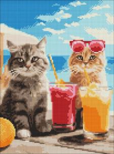 Opakowanie Diamentowa mozaika - Koty na wakacjach 30x40cm